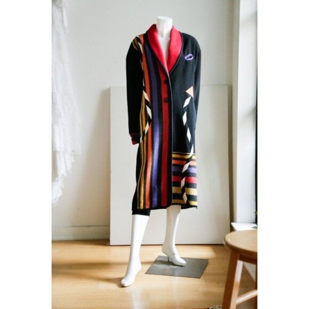 Vintage Canvasbacks Wool Patchwork Colourful Blan… - image 6